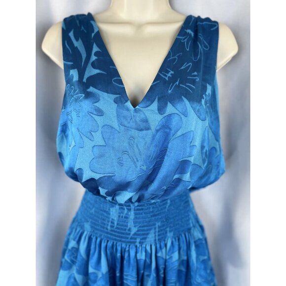 NWT Ramy Brook Blue Dawson Floral Blouson Mini Dress $485 - Picture 4 of 14